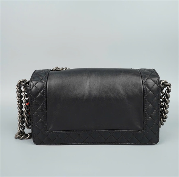 Túi Chanel Boy màu đen dây xích (18538349) có lót form sz 24 (BQ) KG+
