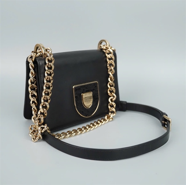 Túi Dior đen đính cườm sz18 (BQ) KG+