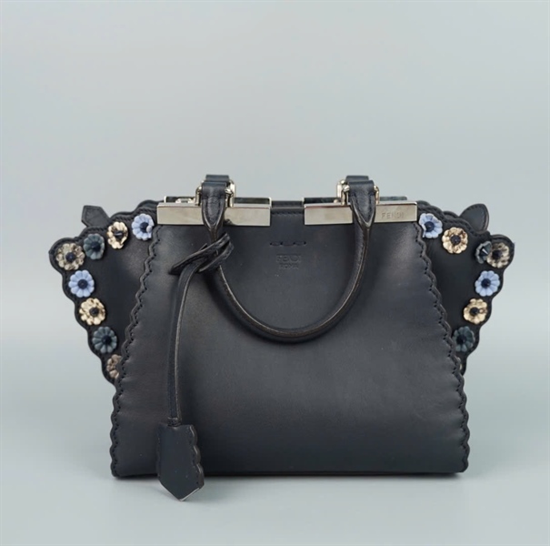 Túi Fendi hoa màu xanh đen sz22 (BQ) KG+