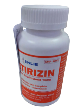 Cetirizin 10mg enlie (chai/500 viên nén) (đỏ)