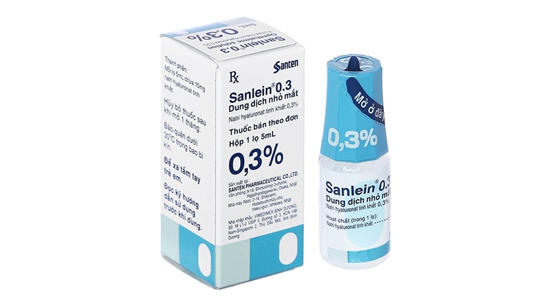 Nhỏ mắt sanlein 0.3% santen (chai/5ml)