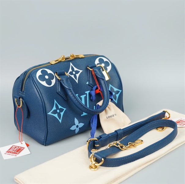 Túi LV Speedy hoa xanh kèm ổ+ chìa sz20 (HC)+