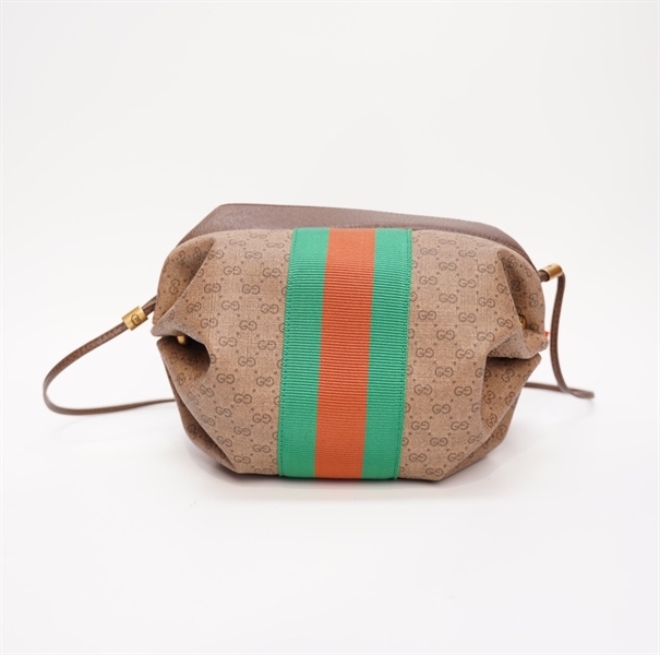 Túi GG trụ ngang đeo chéo bướm nâu lòng xanh (5645820416) +