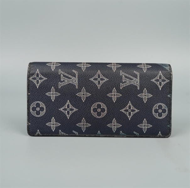 Ví LV dài hoa xanh in hình hươu KG+