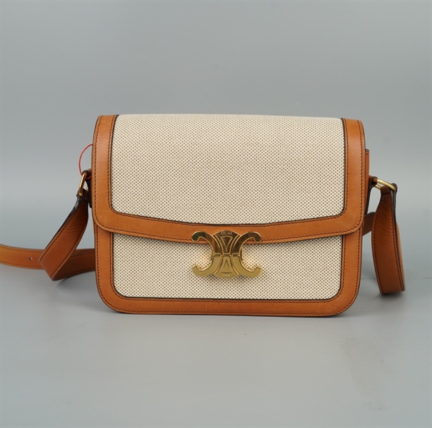 Túi Celine nude viền nâu (F-OE-2250) sz22 (LN) KG+