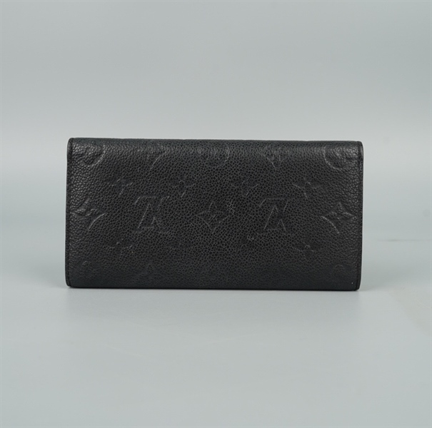 Ví LV hoa đen gập 3 da bê KG+