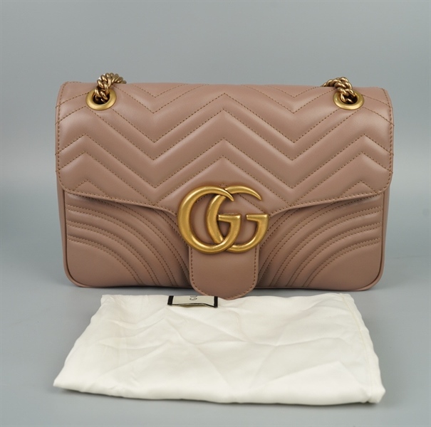 Túi GG Marmont màu nude (443495525040) sz28 (BMC) +