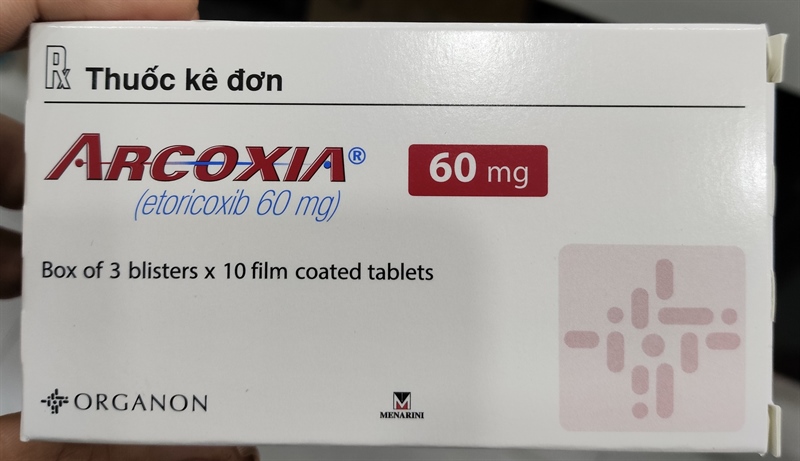 Arcoxia 60mg (Ðóng gói và xuất xưởng:Merck Sharp & Dohme Ltd., Địa chỉ: Shotton Lane, Cramlington, Northumberland, NE23 3JU, United Kingdom (Anh))