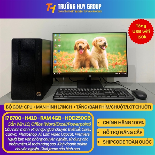 I7 8700, main h410, ram 4GB, ổ cứng HDD250GB