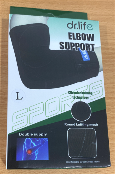 Đai hỗ trợ bảo vệ khuỷu tay được sử dụng để giảm căng và đau ở gân khuỷu tay bằng vải dệt, model HME 586-1 cỡ L