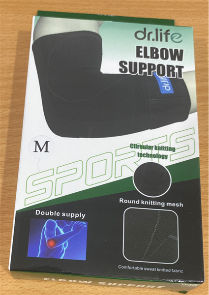 Đai hỗ trợ bảo vệ khuỷu tay được sử dụng để giảm căng và đau ở gân khuỷu tay bằng vải dệt, model HME 586-1 cỡ M