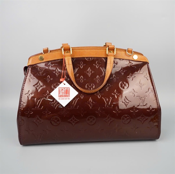 Túi LV handle màu nâu nhũ viền da sz34 KG+