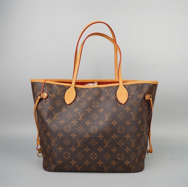 Túi LV neverfull hoa nâu kèm ví sz32 KG+
