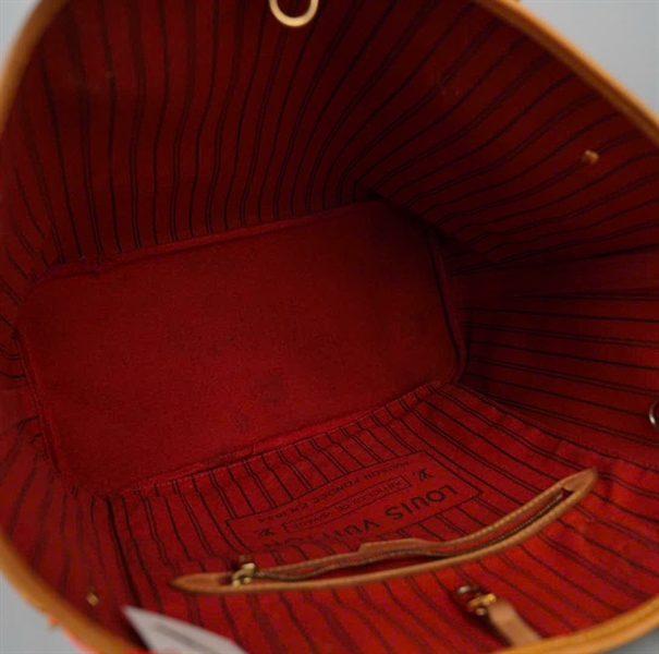 Túi LV neverfull hoa nâu kèm ví sz32 KG+