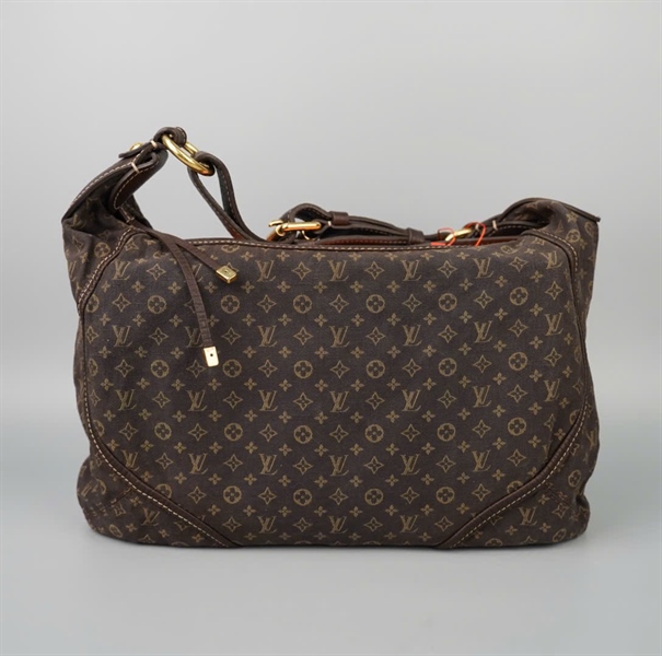 Túi LV kẹp nách nền nâu hoa vàng demin Sz32 KG+