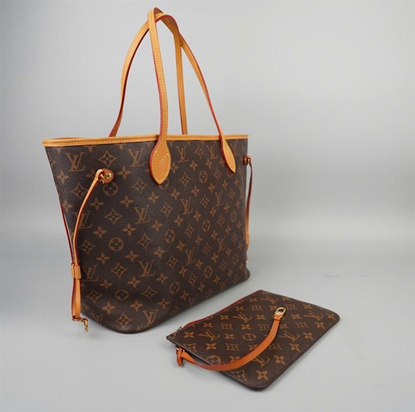 Túi LV neverfull hoa nâu kèm ví sz32 KG+