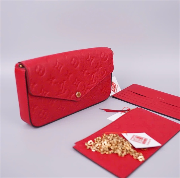 Túi LV Felicie hoa đỏ SP3199 sz22 KG+