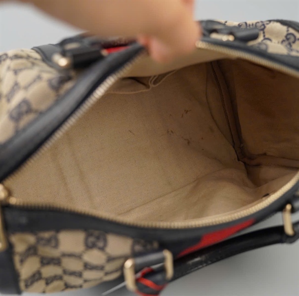 Túi GG speedy xám viền đen sz33 KG+