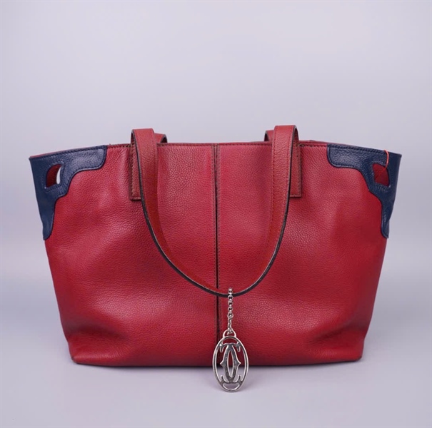 Túi Cartier tote màu đỏ sz34 KG+