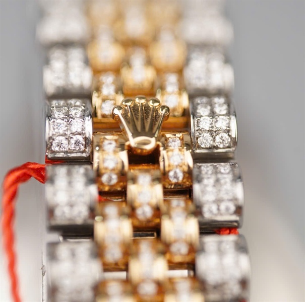 Đồng hồ Rolex bạc mặt tròn viền vàng (Z082202) (HC) KG+