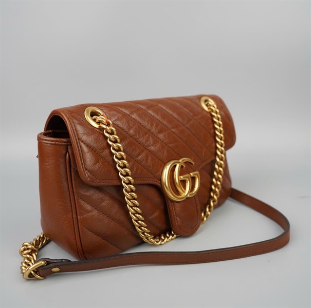 Túi GG marmont nâu 443497520981 sz26 KG+