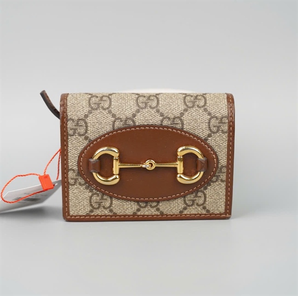 Ví GG 1955 gập 2 màu xám viền nâu KG+