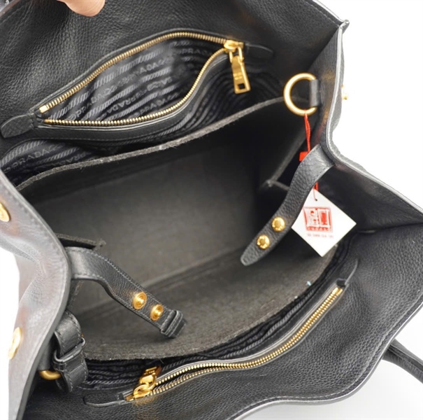 Túi Prada tote màu đen kèm lót form sz33 KG+