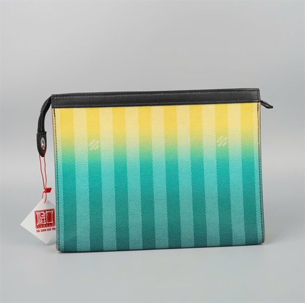 Túi LV Clutch xanh omber viền đen sz27 KG+