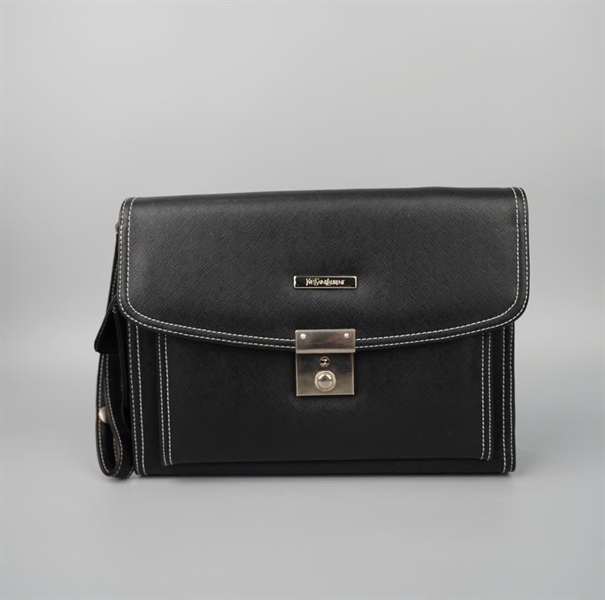 Túi YSL clutch màu đen sz26 KG+