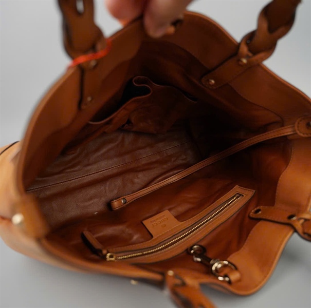 Túi GG tote màu nâu da (269878520981) sz29 KG+