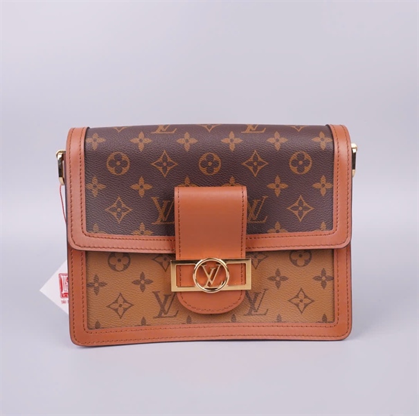 Túi LV Dauphine hoa nâu 2 strap sz24 KG+