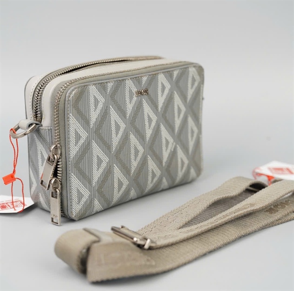 Túi Dior đeo chéo màu xám sz17 KG+