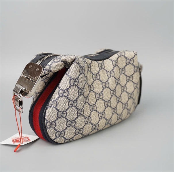 Túi GG màu xám 2 strap sz22 KG+