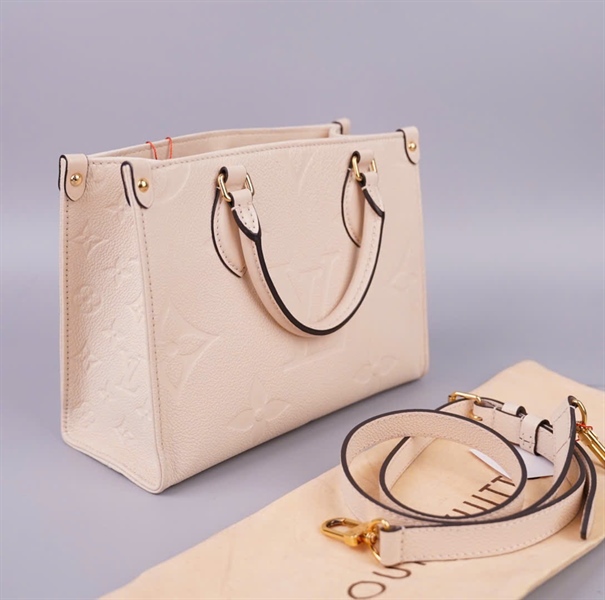 Túi LV onthego hoa trắng sz25 KG+