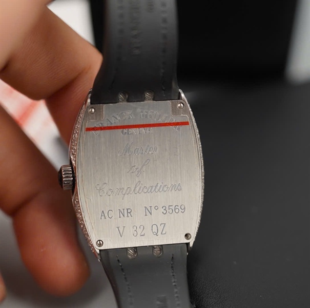 Đồng hồ Franck Muller V32 (32x46mm) dây đen mặt full kim no3569 KG+