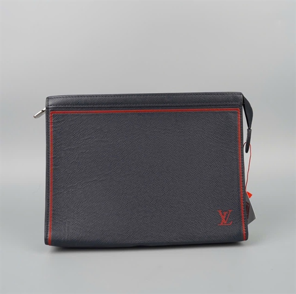 Túi LV Clutch xanh đen viền đỏ sz27 KG+