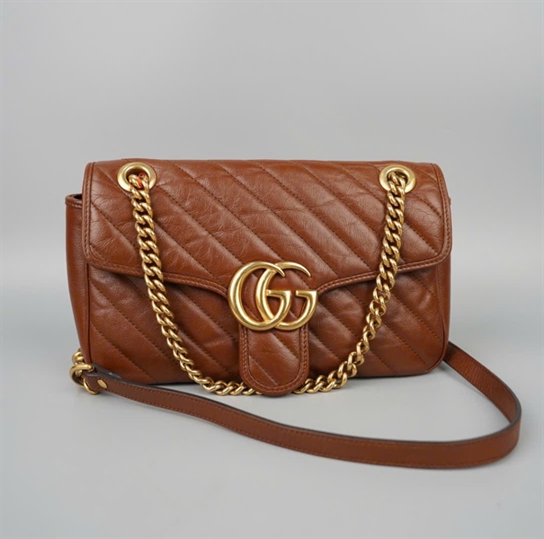 Túi GG marmont nâu 443497520981 sz26 KG+