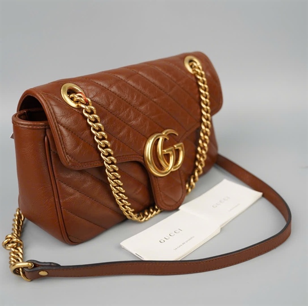 Túi GG marmont nâu 443497520981 sz26 KG+