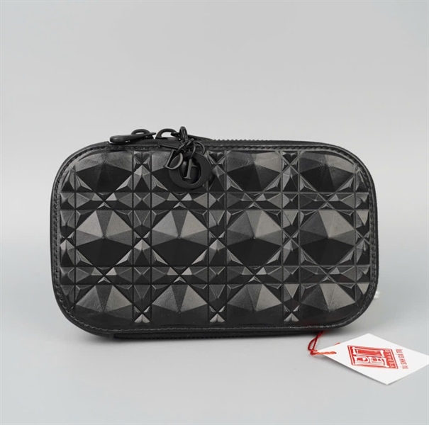 Túi Dior Phone màu đen kim cương 2strap sz10 KG+