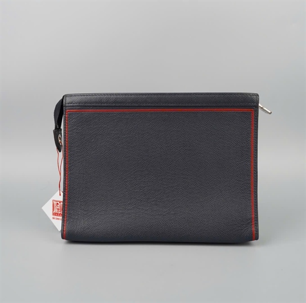 Túi LV Clutch xanh đen viền đỏ sz27 KG+