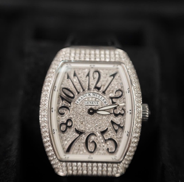 Đồng hồ Franck Muller V32 (32x46mm) dây đen mặt full kim no3569 KG+