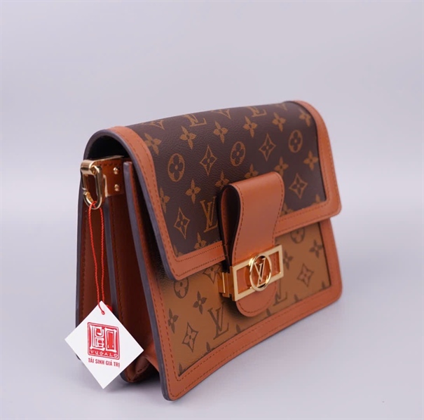 Túi LV Dauphine hoa nâu 2 strap sz24 KG+