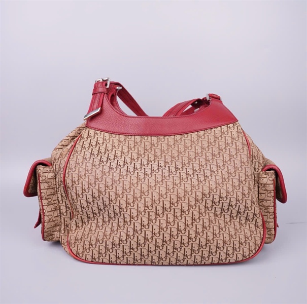 Túi Dior tote nâu viền đỏ (166-BM-0075) sz34 KG+