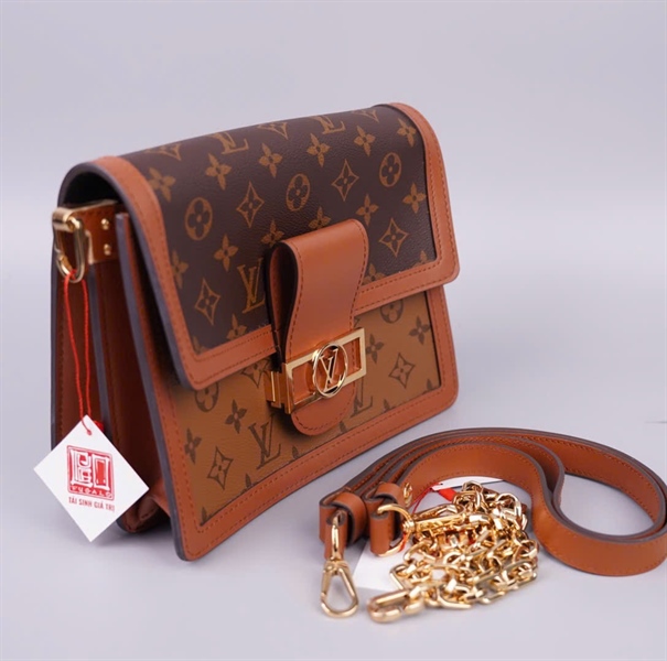 Túi LV Dauphine hoa nâu 2 strap sz24 KG+