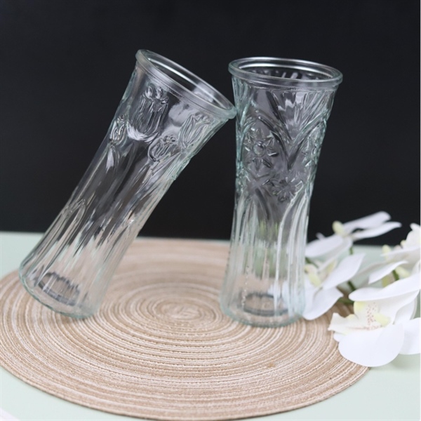 Lọ hoa thuỷ tinh dáng cao hoa hồng