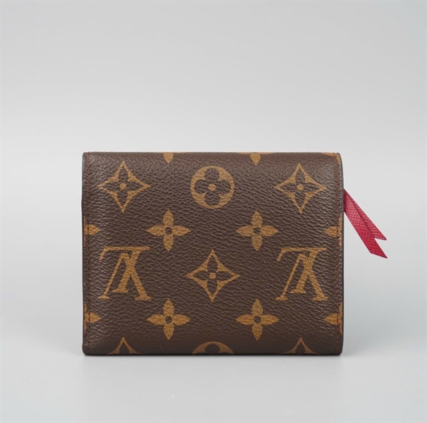 Ví LV hoa nâu nút đỏ gập 3 (LT) KG+