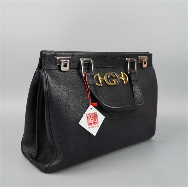 Túi GG màu đen khóa vàng -bạc sz33 KG+