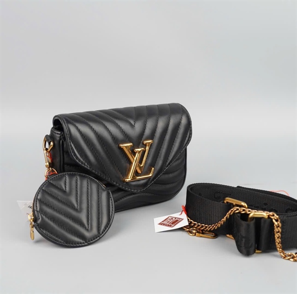 Túi LV Wave đen kèm ví 2 strap Sz16 KG+