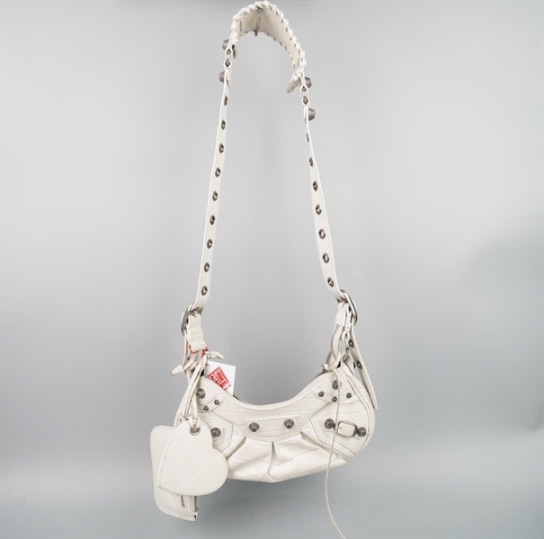 Túi Balenciaga Le Cagole trắng kèm ví + gương sz25 KG+