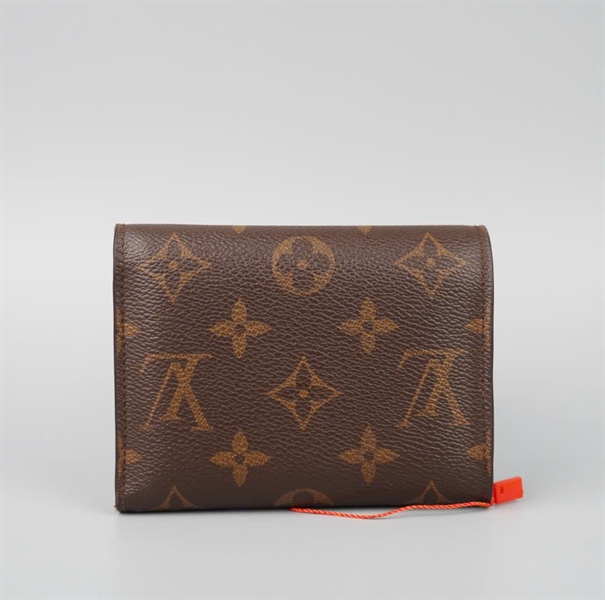 Ví LV hoa nâu nút nâu gập 3 (LT) KG+